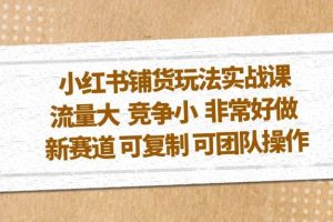 小红书铺货玩法实战课，流量大 竞争小 非常好做 新赛道 可复制 可团队操作