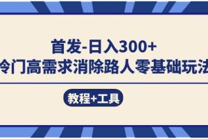 首发日入300   冷门高需求消除路人零基础玩法（教程 工具）