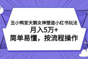 丑小鸭变天鹅女神塑造小红书玩法，月入5万 ，简单易懂，按流程操作