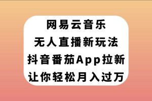 网易云音乐无人直播新玩法，抖音番茄APP拉新，让你轻松月入过万