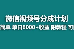 【蓝海】视频号创作者分成计划，薅平台收益，实力拆解每天收益 8000+玩法